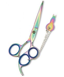 Professional Hair Cutting Scissor with razor edge. Multicolor Coating. Three Rings with screw adjust