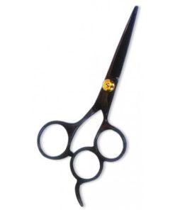 Professional Hair Cutting Scissor with razor edge. Black Color Coating. Three Rings.